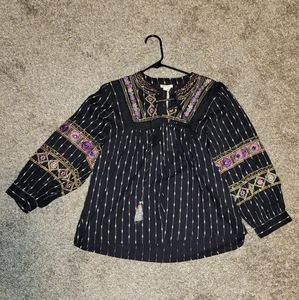 NWT boho beaded blouse